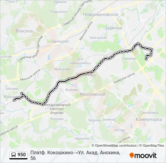 950 Bus Line Map