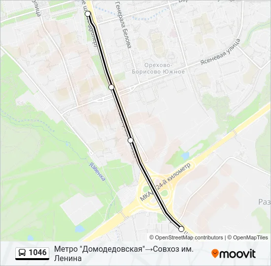 Автобус 1046: карта маршрута