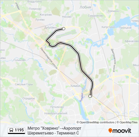 1195 bus Line Map