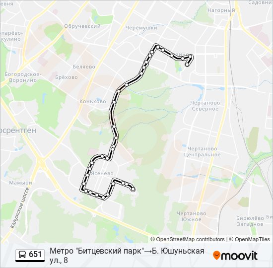 651 bus Line Map