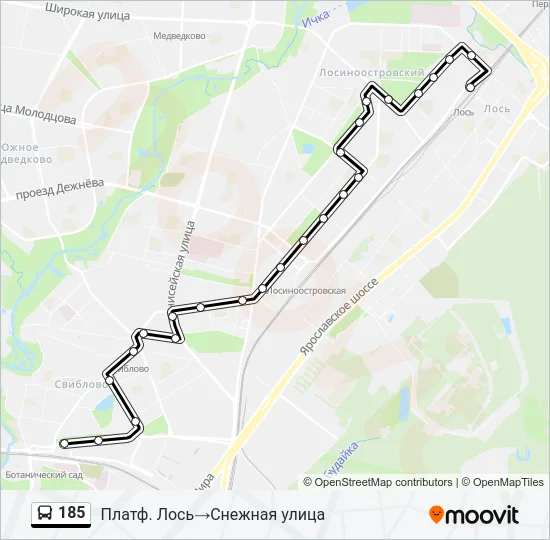185 Bus Line Map