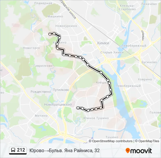 212 Bus Line Map