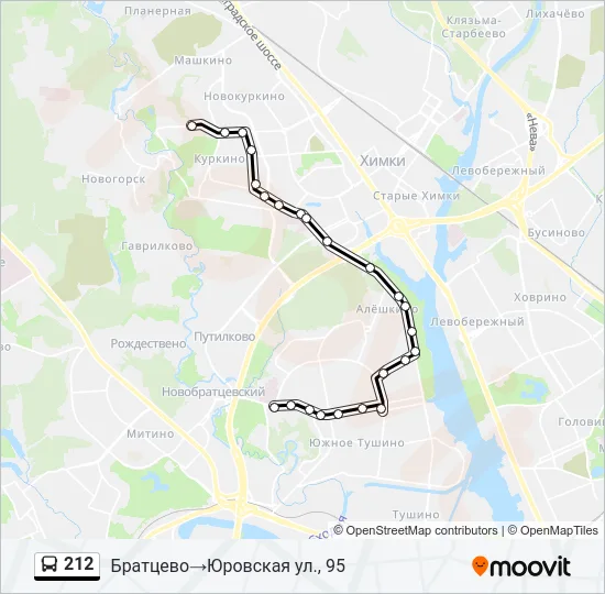 212 Bus Line Map