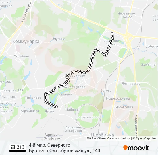 213 Bus Line Map