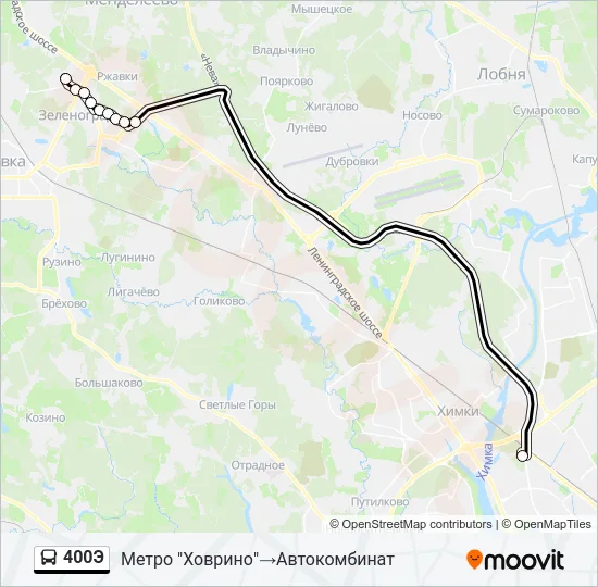 400Э Bus Line Map