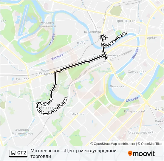 СТ2 Bus Line Map
