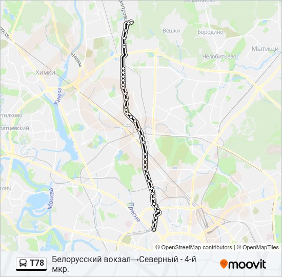 Т78 Bus Line Map