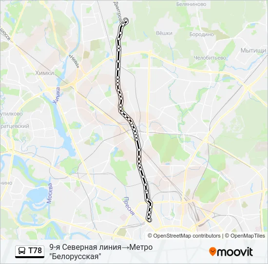 Т78 Bus Line Map