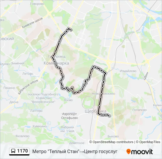 1170 Bus Line Map