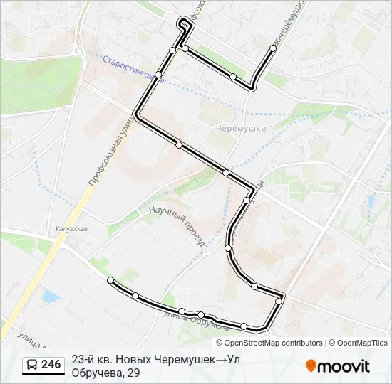 Автобус 246: карта маршрута