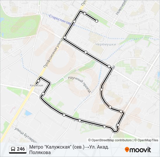 Автобус 246: карта маршрута