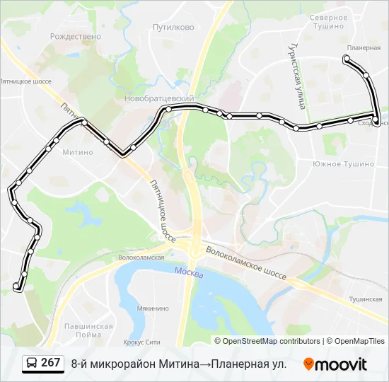 267 Bus Line Map