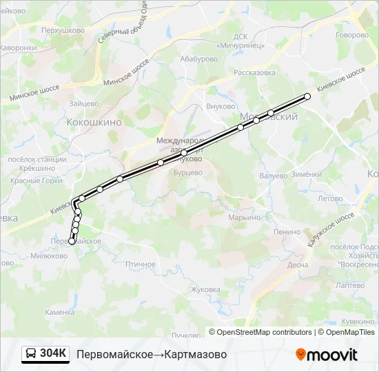 304К Bus Line Map