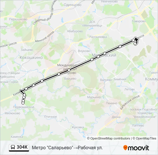 304К Bus Line Map