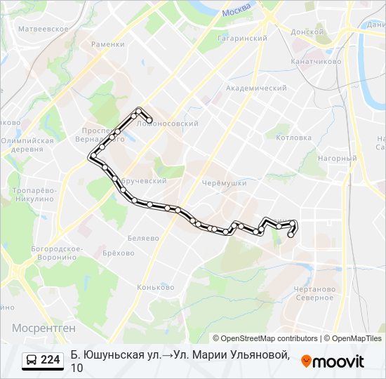 224 Bus Line Map