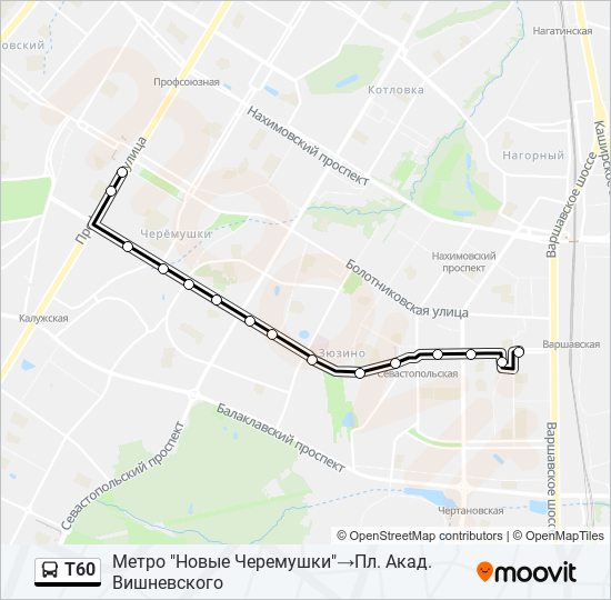 Т60 bus Line Map