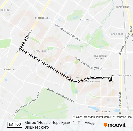 Т60 Bus Line Map