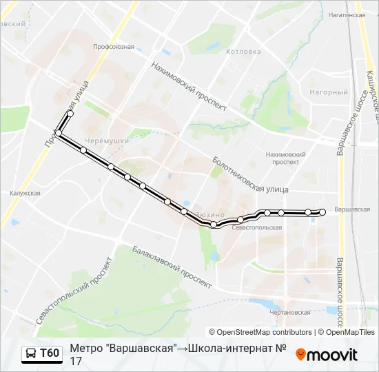 Т60 Bus Line Map