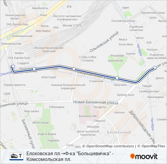 Троллейбус Т: карта маршрута