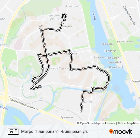 Автобус Т: карта маршрута