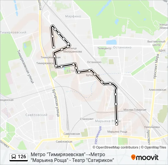 126 Bus Line Map