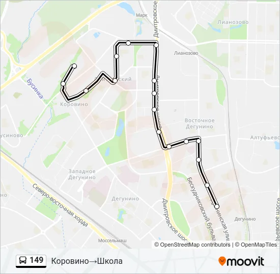 149 Bus Line Map