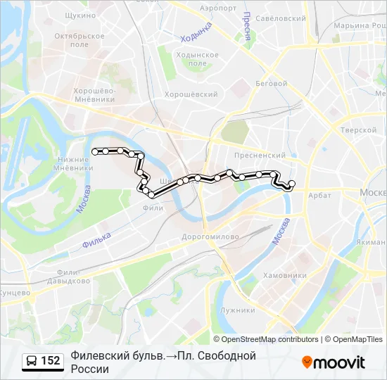 152 Bus Line Map