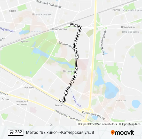 232 Bus Line Map