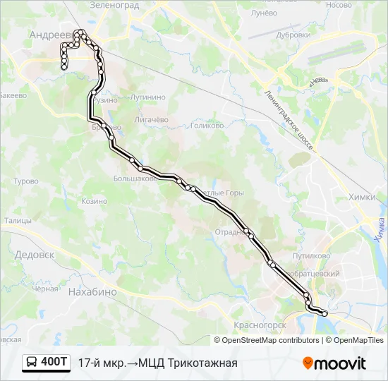 400Т Bus Line Map