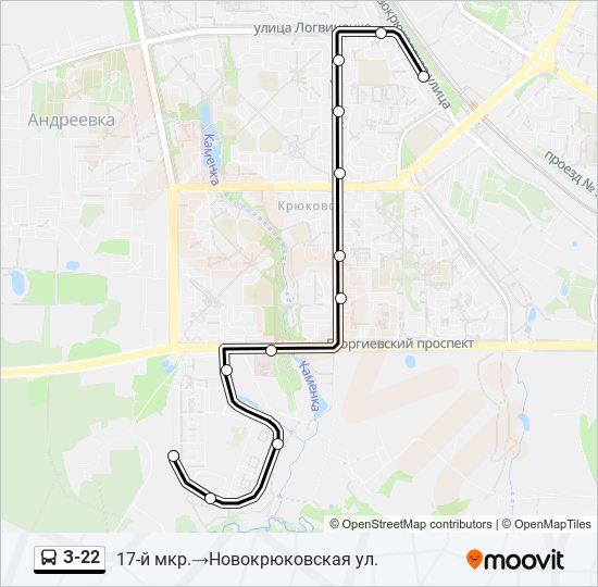 Автобус З-22: карта маршрута