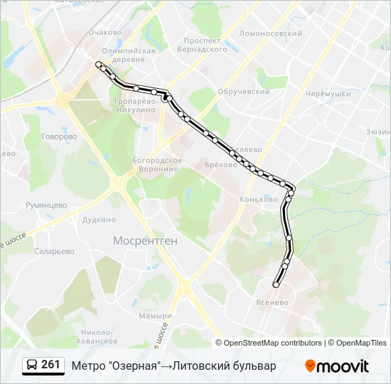 261 Bus Line Map