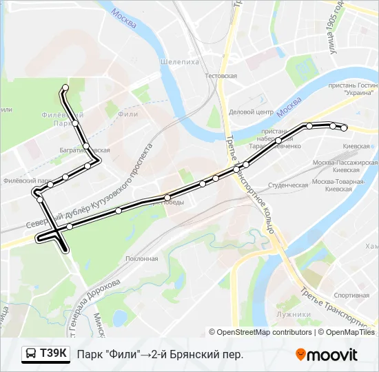 Т39К Bus Line Map
