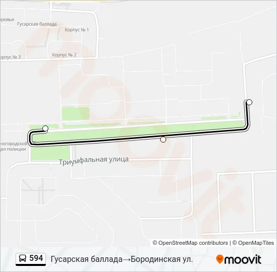 Автобус 594: карта маршрута