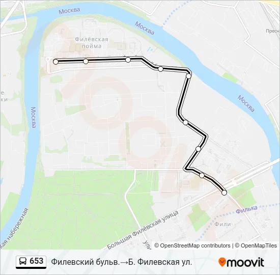Автобус 653: карта маршрута