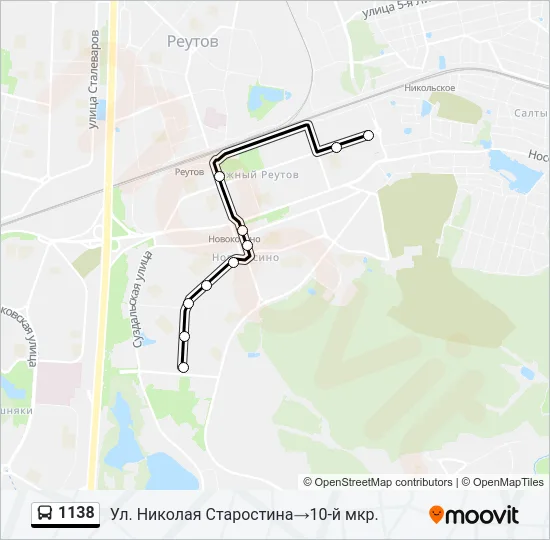 Автобус 1138: карта маршрута