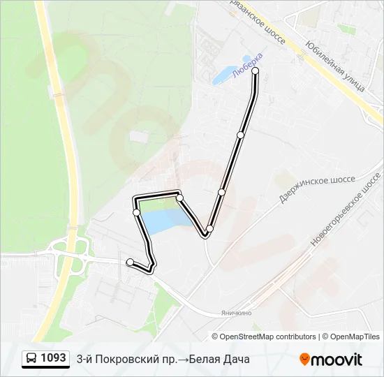 Автобус 1093: карта маршрута
