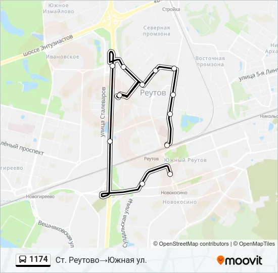 1174 Bus Line Map