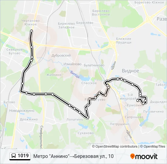 1019 Bus Line Map