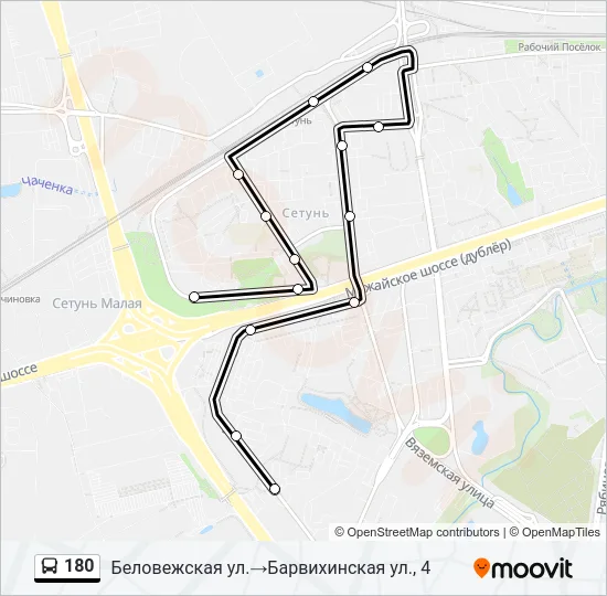 180 Bus Line Map