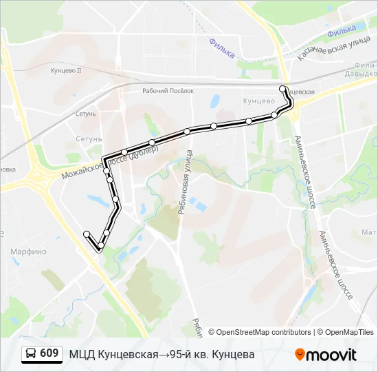609 Bus Line Map