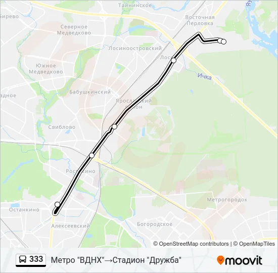 333 Bus Line Map