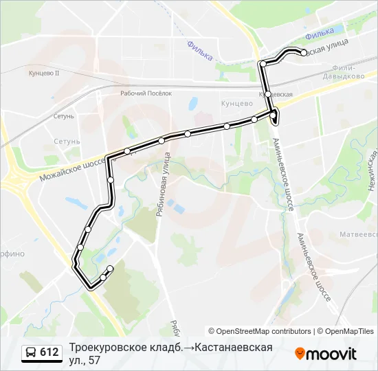 612 Bus Line Map