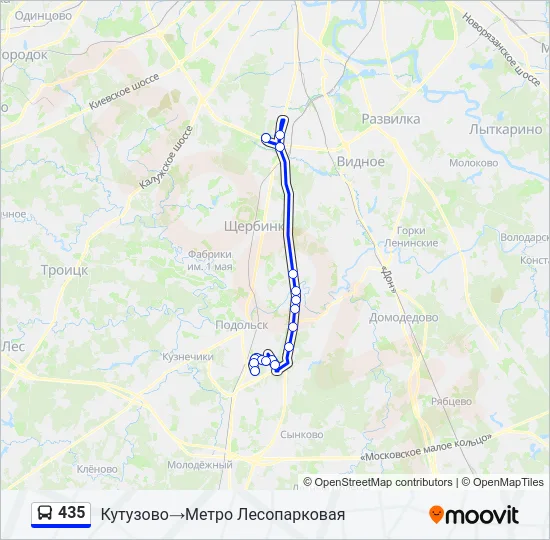 435 Bus Line Map