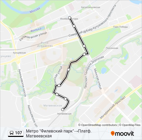 Автобус 107: карта маршрута