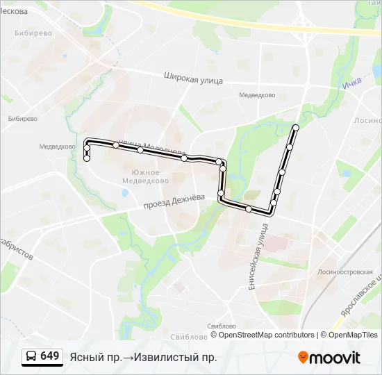 649 Bus Line Map