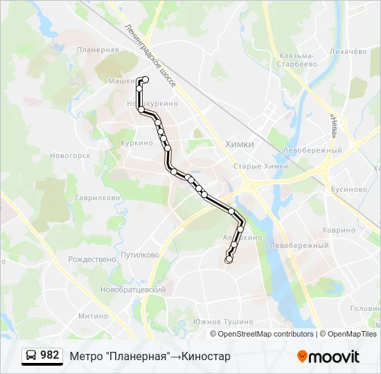 982 Bus Line Map