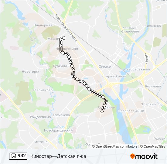 982 bus Line Map