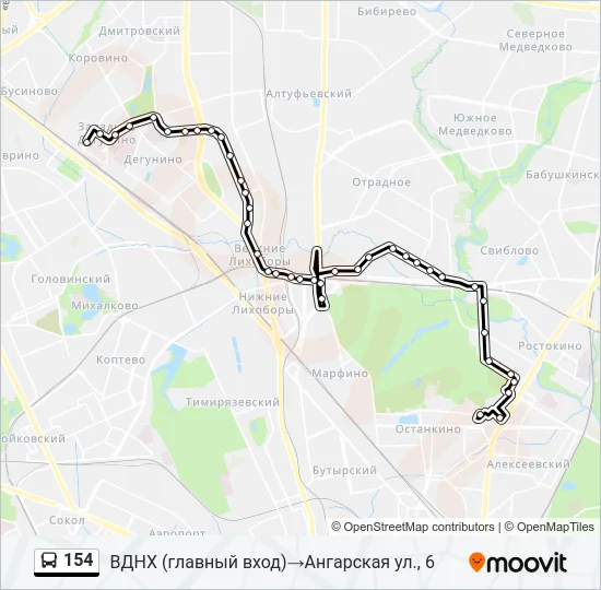 154 Bus Line Map