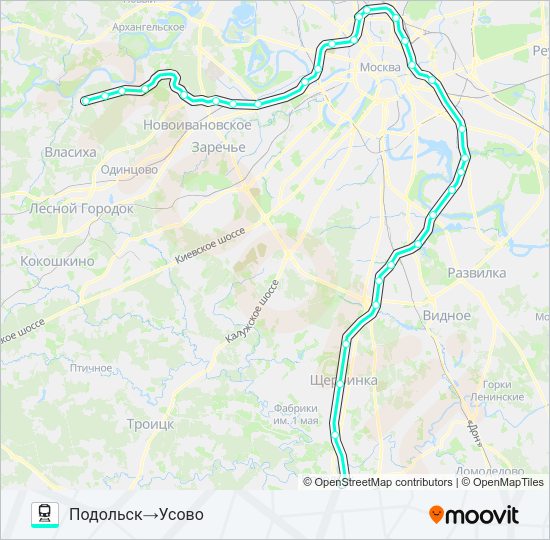 КУРСКОЕ НАПРАВЛЕНИЕ Train Line Map
