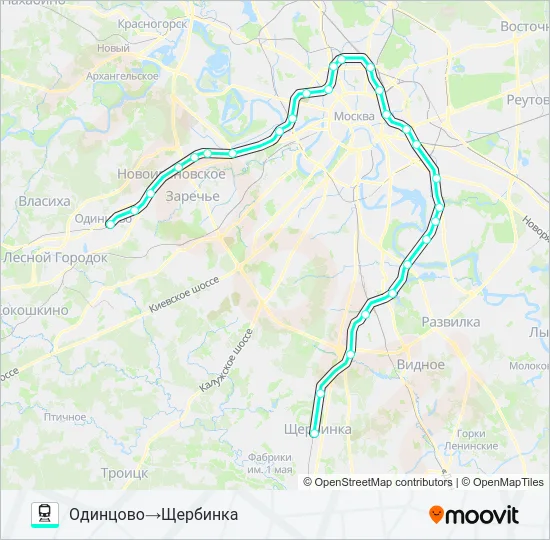 КУРСКОЕ НАПРАВЛЕНИЕ Train Line Map